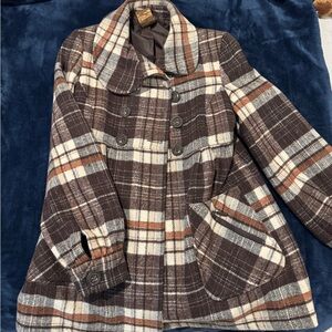 Plaid Double-Breasted Coat